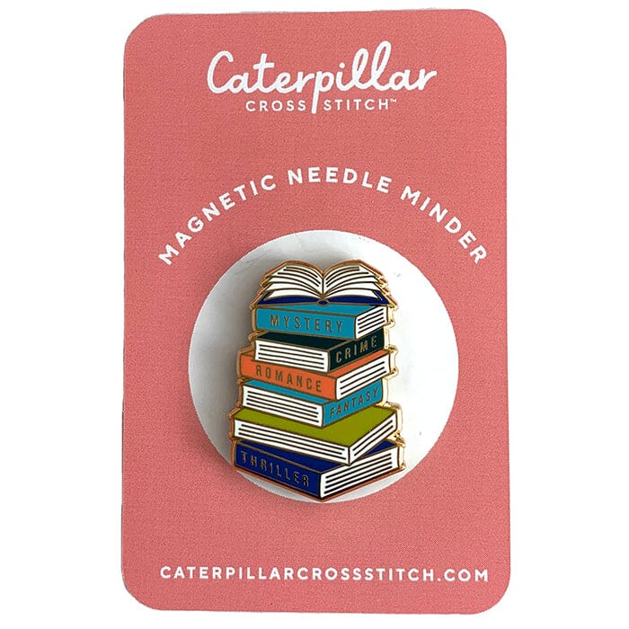 Books Stack Enamel Needleminder Accessories Caterpillar Cross 
