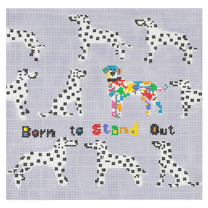 Born to Stand Out - Dalmatian on 14 Painted Canvas Tango and Chocolate 