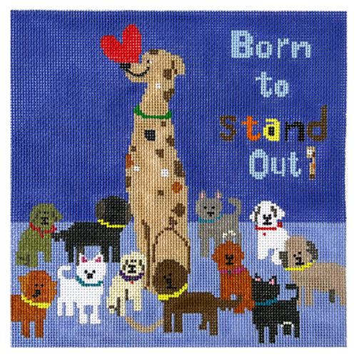 Born to Stand Out   Great Dane on 13 Painted Canvas Tango and Chocolate  - 1