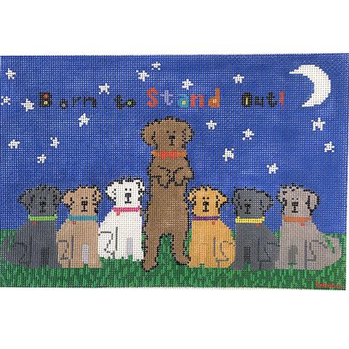 Born to Stand Out   Standing Doodle on 18 Painted Canvas Tango and Chocolate  - 1