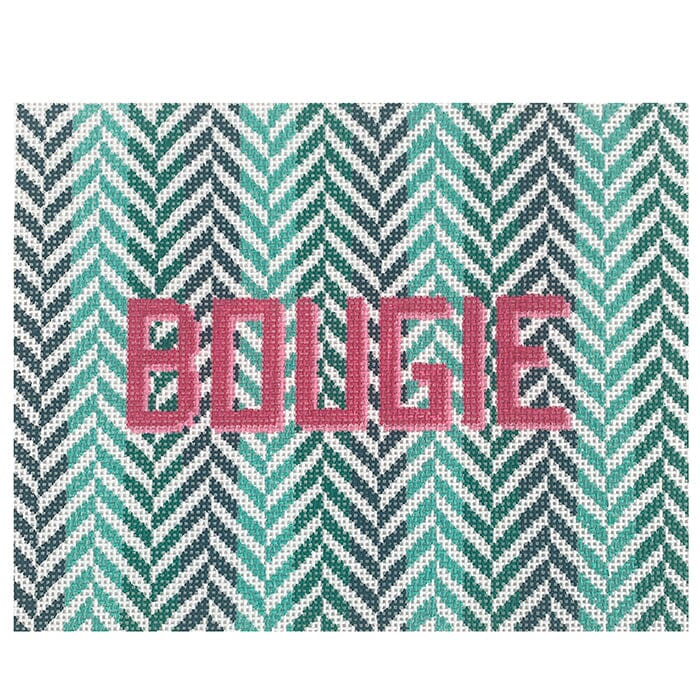 Bougie on Herringbone Painted Canvas Initial K Studio 