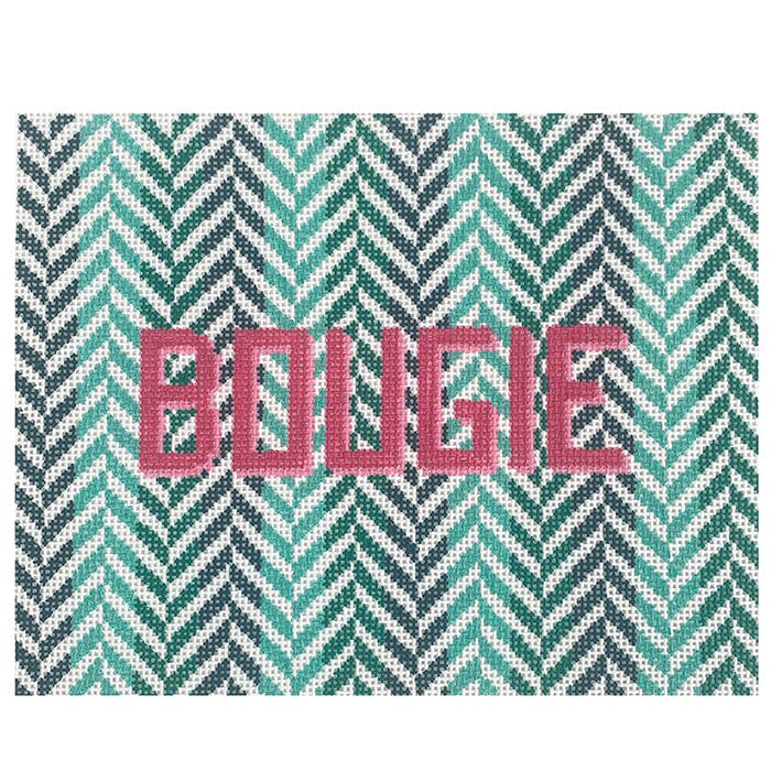 Bougie on Herringbone Painted Canvas Initial K Studio  - 1