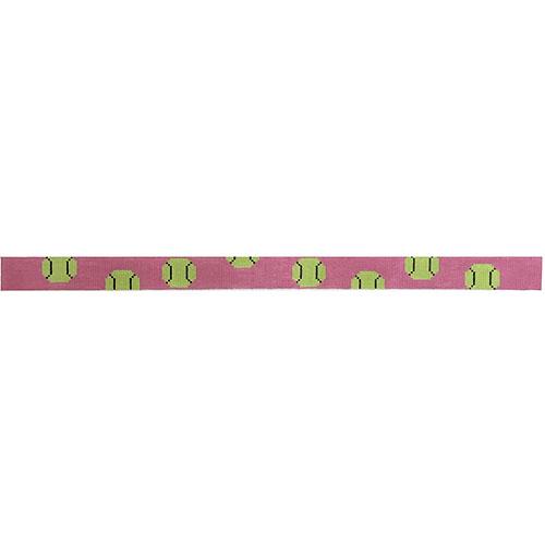 Bouncing Tennis Balls on Pink Dog Collar Painted Canvas The Meredith Collection  - 1
