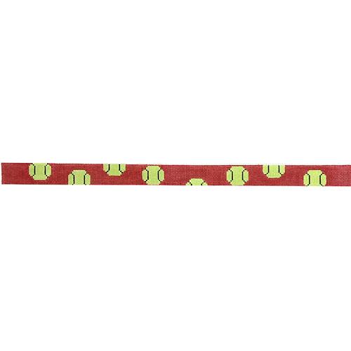 Bouncing Tennis Balls on Red Dog Collar Painted Canvas The Meredith Collection 