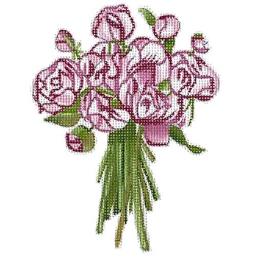 Bouquet of Peonies Painted Canvas All About Stitching/The Collection Design 