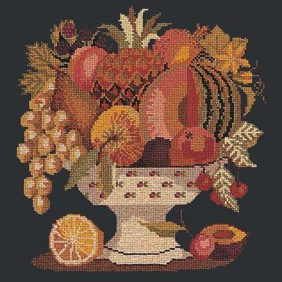 Bowl of Fruit Needlepoint Kit Kits Elizabeth Bradley Design Black 