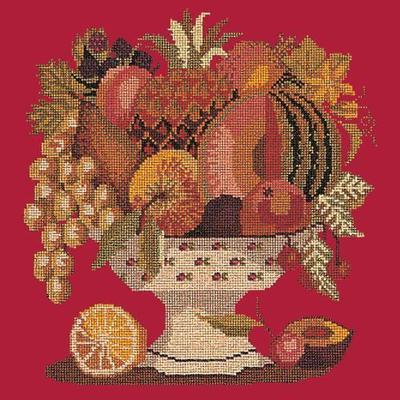 Bowl of Fruit Needlepoint Kit Kits Elizabeth Bradley Design Bright Red 

