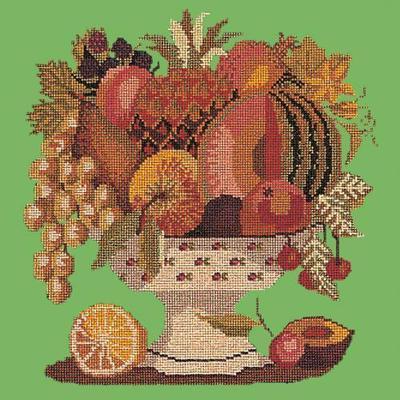 Bowl of Fruit Needlepoint Kit Kits Elizabeth Bradley Design Grass Green 