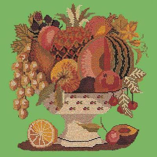 Bowl of Fruit Needlepoint Kit Kits Elizabeth Bradley Design Grass Green 
