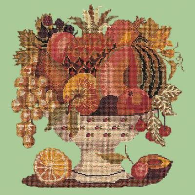 Bowl of Fruit Needlepoint Kit Kits Elizabeth Bradley Design Pale Green 