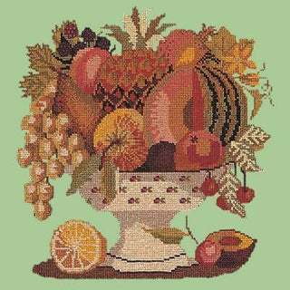 Bowl of Fruit Needlepoint Kit Kits Elizabeth Bradley Design Pale Green 
