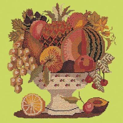Bowl of Fruit Needlepoint Kit Kits Elizabeth Bradley Design Pale Lime 
