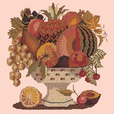 Bowl of Fruit Needlepoint Kit Kits Elizabeth Bradley Design Salmon Pink 

