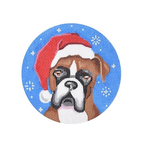 Boxer Santa Painted Canvas Pepperberry Designs  - 1