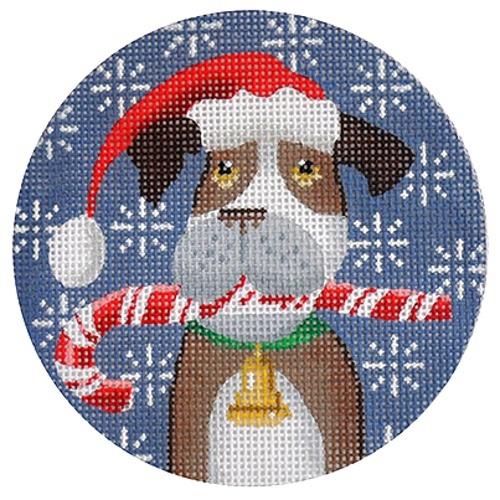 Boxer Xmas Circle Painted Canvas Kirk & Bradley 