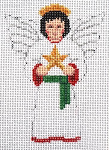 Boy Angel with Star (C&C) Painted Canvas Susan Roberts Needlepoint Designs, Inc.  - 1