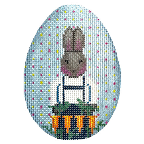 Boy Bunny with Carrots Egg Painted Canvas Associated Talents  - 1