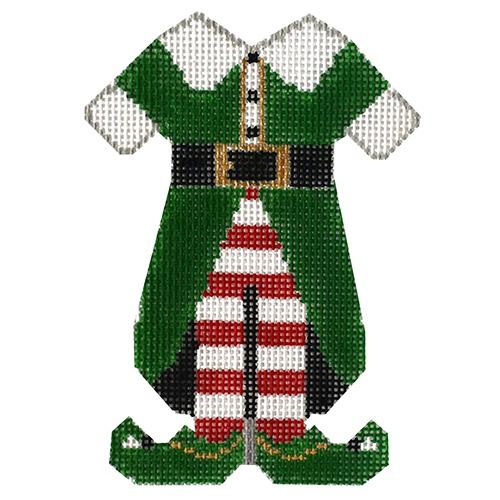 Boy Elf Suit Ornament Painted Canvas Walker Street Designs  - 1