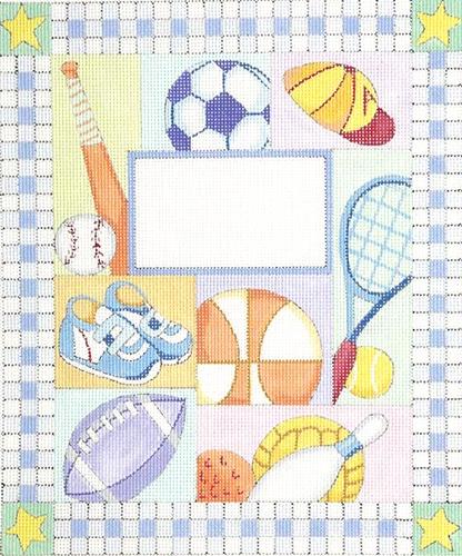 Boy Sports Birth Announcement Painted Canvas Alice Peterson 
