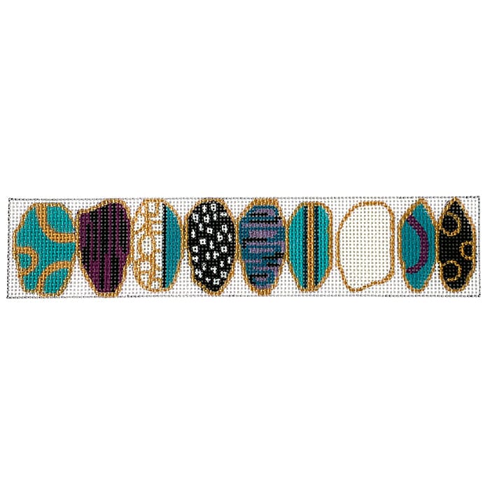 Bracelet   Aqua /Multi Agate Stones Painted Canvas Colors of Praise 
