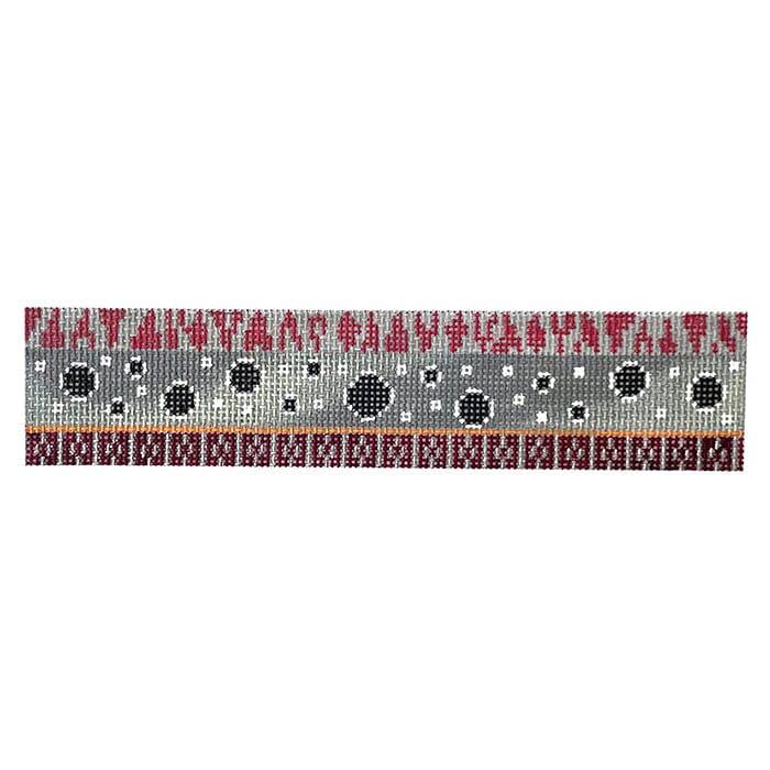 Bracelet - Grey, Red & Purple Dots Painted Canvas Colors of Praise 