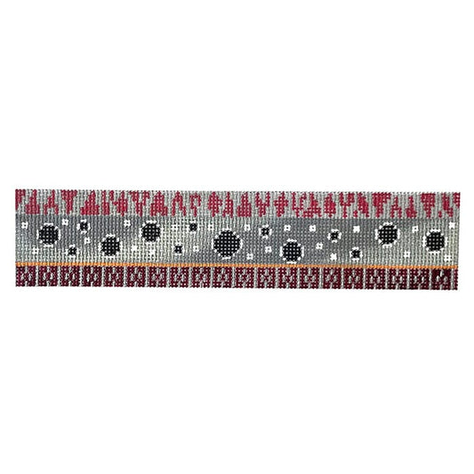 Bracelet - Grey, Red & Purple Dots Painted Canvas Colors of Praise 