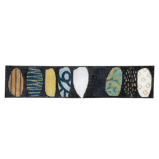 Bracelet - Oval Pattern on Black Painted Canvas Colors of Praise 