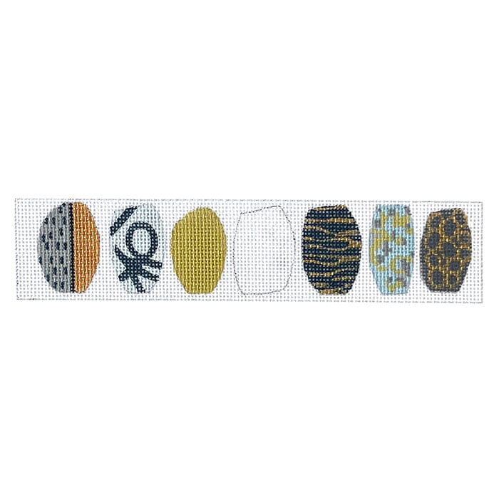 Bracelet   Oval Pattern on White Painted Canvas Colors of Praise  - 1