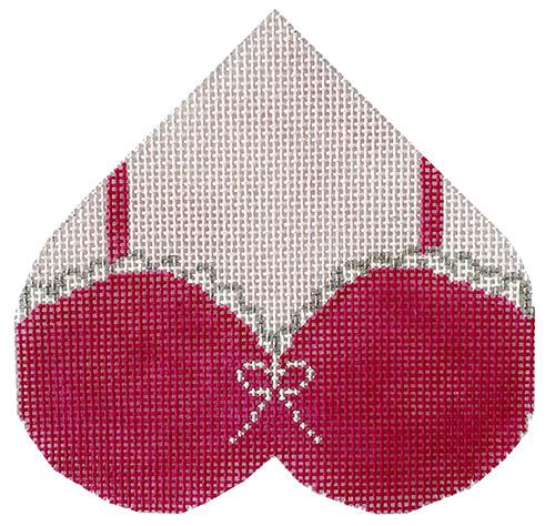 Breast Cancer Brassiere Heart Painted Canvas Vallerie Needlepoint Gallery  - 1
