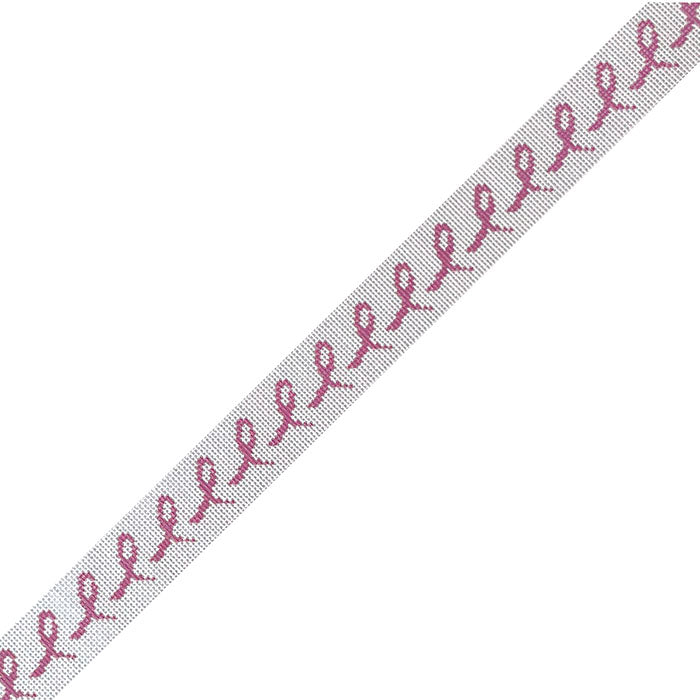 Breast Cancer Pink Ribbon Belt Painted Canvas The Colonial Needle Company  - 1