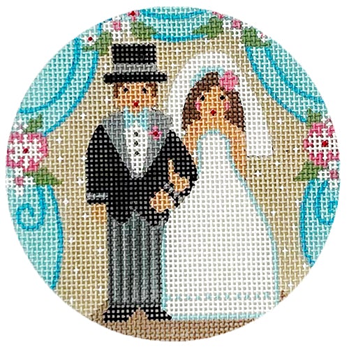 Bride and Groom Round DD Painted Canvas Danji Designs 