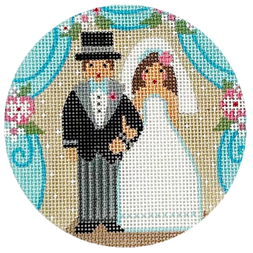 Bride and Groom Round DD Painted Canvas Danji Designs  - 1