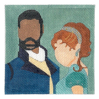 Bridgerton Coaster   Simon & Daphne Painted Canvas Melissa Prince Designs 
