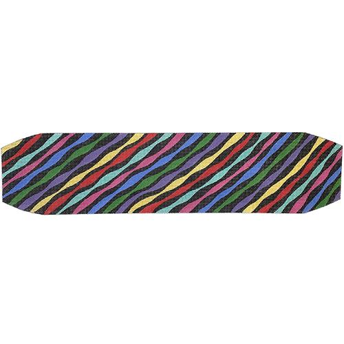 Bright Diagonal Stripe Cummerbund Painted Canvas The Meredith Collection  - 1