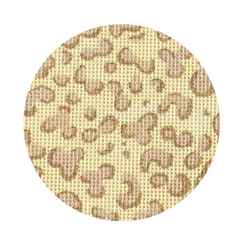 Bright Disk Letter - Cream & Taupe Leopard Painted Canvas Kate Dickerson Needlepoint Collections 