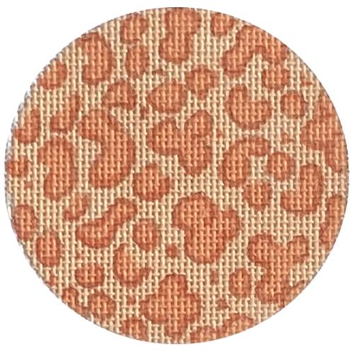 Bright Disk Letter - Tangerine and Creamsicle Leopard Painted Canvas Kate Dickerson Needlepoint Collections 