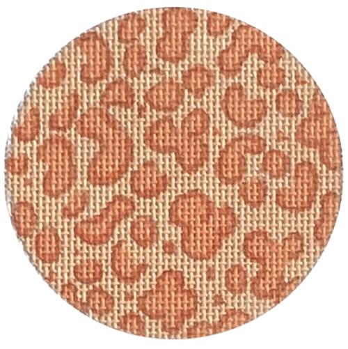 Bright Disk Letter   Tangerine and Creamsicle Leopard Painted Canvas Kate Dickerson Needlepoint Collections  - 1