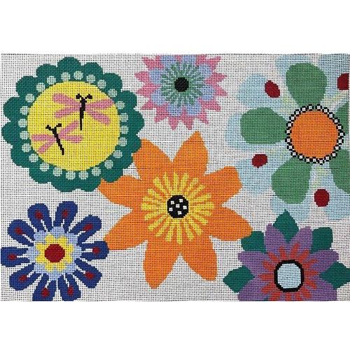 Bright Flowers Painted Canvas A Stitch in Time  - 1