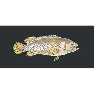 Brindled Grouper Needlepoint Kit Kits Elizabeth Bradley Design Black 
