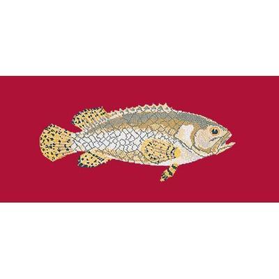 Brindled Grouper Needlepoint Kit Kits Elizabeth Bradley Design Bright Red 

