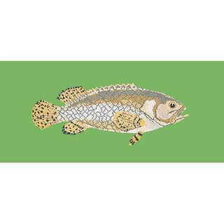 Brindled Grouper Needlepoint Kit Kits Elizabeth Bradley Design Grass Green 
