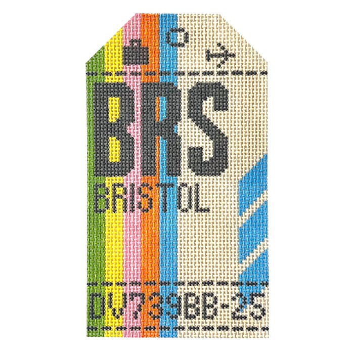 Bristol BRS Travel Tag Painted Canvas Hedgehog Needlepoint  - 1