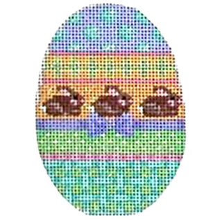 Brown Bunnies / Dots Egg Painted Canvas Associated Talents 
