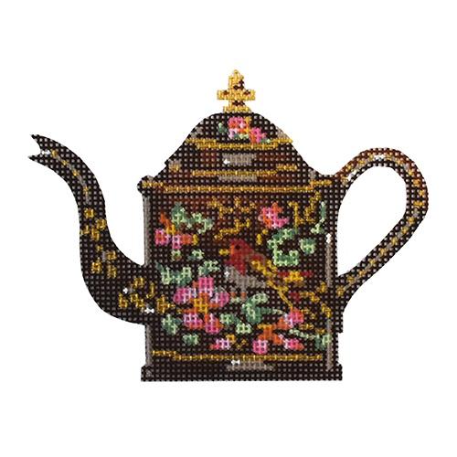 Brown Kettle Painted Canvas The Plum Stitchery 