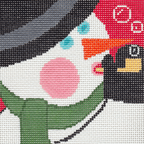 Bubble Snowman Painted Canvas CBK Needlepoint Collections  - 1