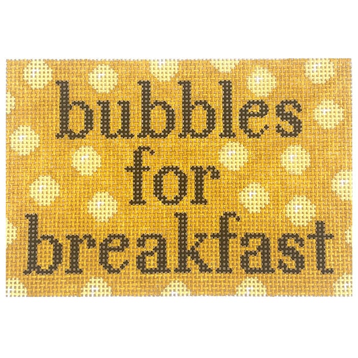 Bubbles for Breakfast - Yellow Painted Canvas Love MHB Studio 