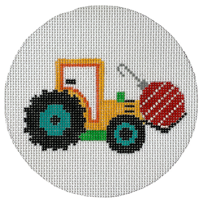 Bucket Loader with Ornament Round Painted Canvas Vallerie Needlepoint Gallery  - 1