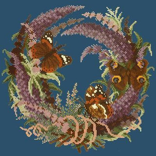 Buddleia Needlepoint Kit Kits Elizabeth Bradley Design Dark Blue 
