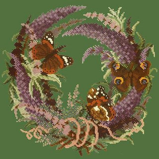 Buddleia Needlepoint Kit Kits Elizabeth Bradley Design Dark Green 
