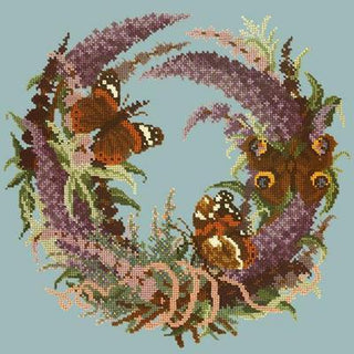Buddleia Needlepoint Kit Kits Elizabeth Bradley Design Pale Blue 

